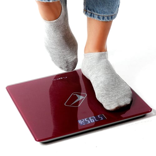 180kg Gradients Color Bathroom Scale Floor Digital Scale Body Weight Glass LED Smart Scales Electronic Balance of The Body Scale, Purple