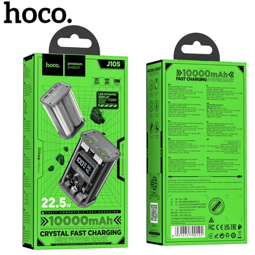Bateria Externa 10000Mah Con Linterna 22W Hoco Q15