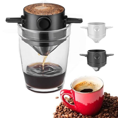 Pour Over Coffee Maker, Borosilicate Glass Carafe and Reusable Stainless Steel Permanent Filter Manual Coffee Dripper Brewer with Real Wood Sleeve