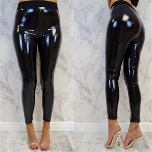 Leather shiny leggings cheap