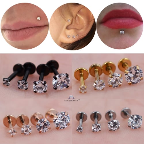 Clear flat deals nose stud