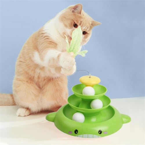 Sagit Interactive Cat Toys For Indoor Cats 3 Level Turntable Cat