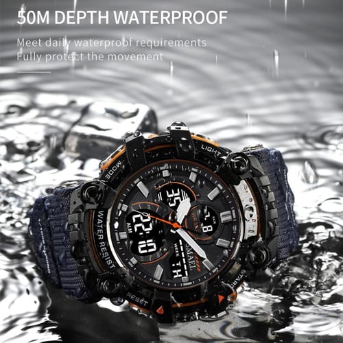 SMAEL Brand Sport Watch Men Quartz Wristwatches Waterproof Dual
