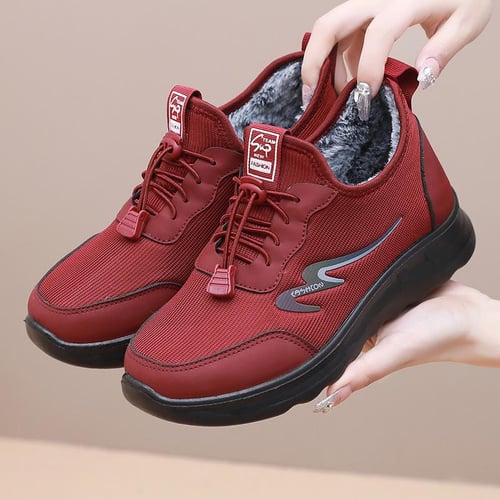 Red leatherette discount lace up sneaker