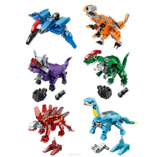 522Pcs 6 in 1 Dinosaur Transformation Robot Building Blocks God of War Mecha Tyrannosaurus Pterodactyl Figure Model Bricks Toys buy 522Pcs 6 in 1