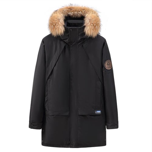 Winter Men s Business Casual Hooded Down Jacket Loose Plus Size