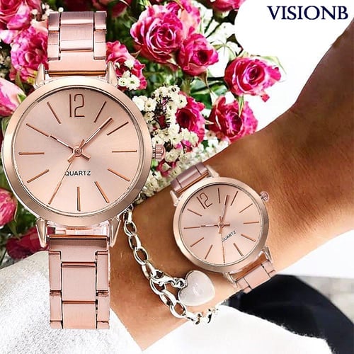 Casual quartz stainless steel band marble strap watch analog wrist watch top