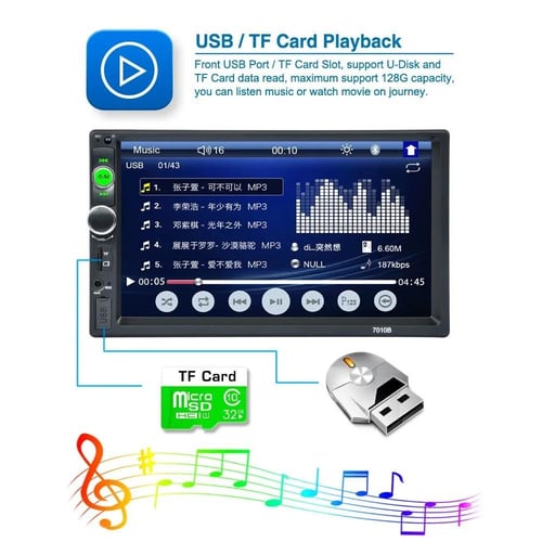 7 Inch 1DIN MP5 Car Radio 7010B 7012B 7018B 7023 Universal Touch