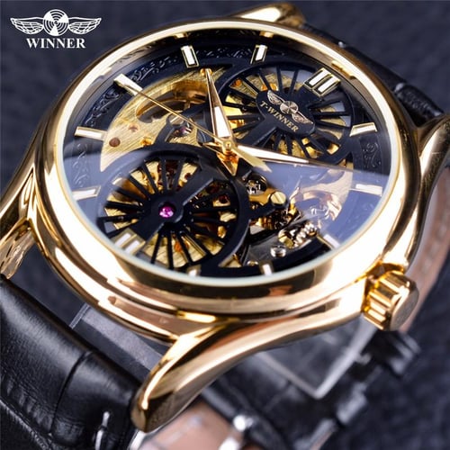T Winner Men s Fashion Casual Hollow Mechanical Movement Automatic