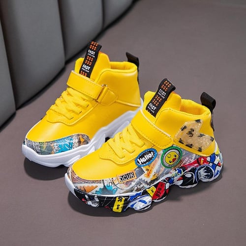 Children Sneakers Kids Casual Shoes Girls Boys PU Leather Flats