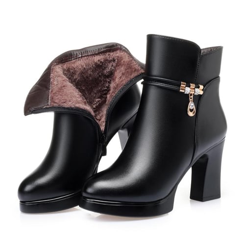 Women Winter Shoes FashionHigh heels Women Dress Boots Large Size