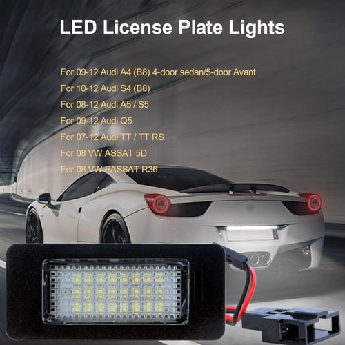 2 pcs 12V 3W LED License Plate Number Light For A4 B8 A5 S5 Q5 TT
