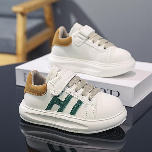 Girls white leather store sneakers