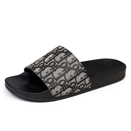 Summer Mens Slippers Creative Words Indoor Home Slides Bathroom