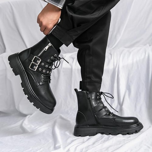 New Men s Fashion Boots British Style High Top Casual Martin Boots Outdoor Professional Tooling Shoes Motorcycle Boots buy New Men s Fashion Boots