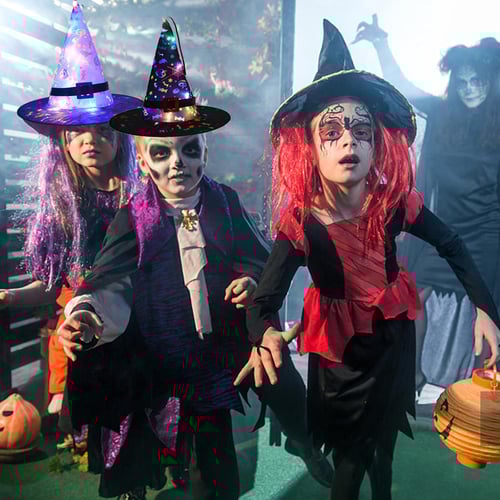Halloween witch hat lights store