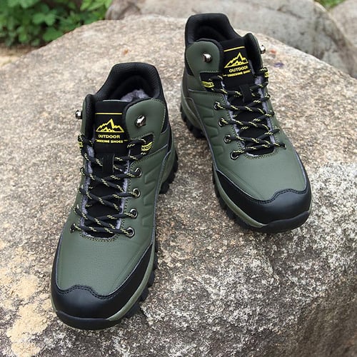 TUINANLE Men Waterproof Ankle Boots Winter Warm Plush Snow Boots