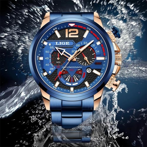 Lige fashion mens watches cheap