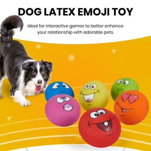 Emoji ball dog toy clearance
