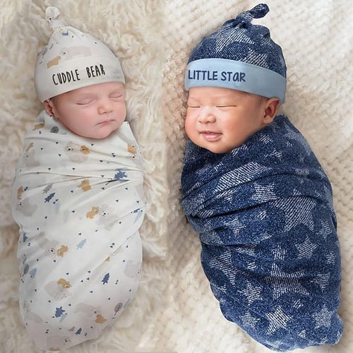 Knitted baby swaddle cheap