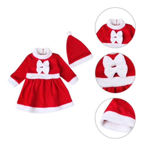 Toddler Baby Girls Christmas Dress Santa Claus Costume Infant Xmas