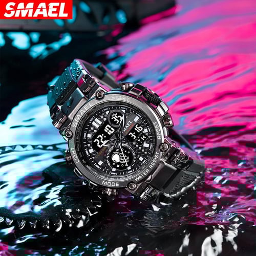 SMAEL Men Watch Digital Waterproof Clock Men Army Military Watches LED Men s Wrist Watch 1803 Sport Watch Relogio Masculino buy SMAEL Men Watch