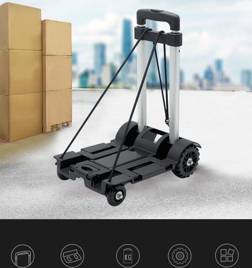 Portable outlet luggage trolley