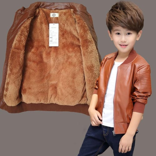 Winter Padded Boys Leather Jacket Leather Jacket 2 15 Years Old Boys Baby Leather Jacket Children s Tops buy Winter Padded Boys Leather Jacket