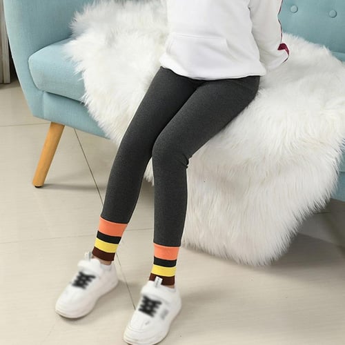 Winter Kids Girls Fleece Lined Thicken Leggings Bottom Pants Cute