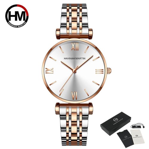 Hannah Martin Brand Women Watch Rose Gold Wrist Watch For Women Fashion Quartz Watches Luxury Classic Design Female Wristwatches buy Hannah Martin
