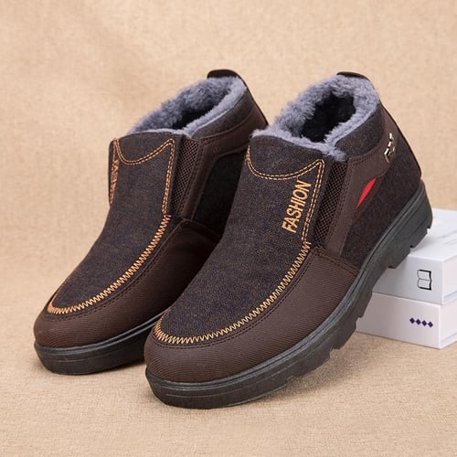 New Mens Winter Shoes Warm Fleece Non Slip Outdoor Casual Lined