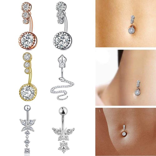 Rose gold belly button bars store