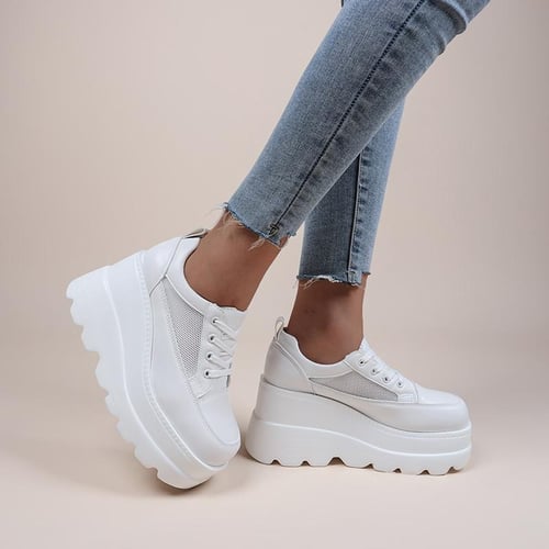 Chunky wedge deals sneakers