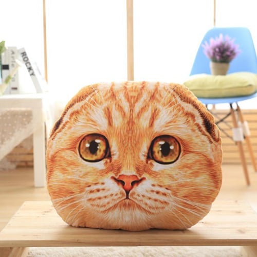 Cute cat best sale fluffy cushion pillow