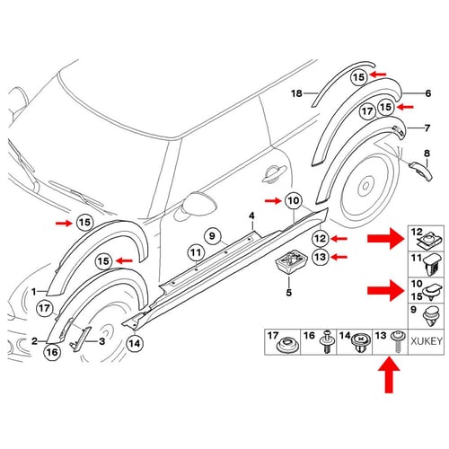 Mini one deals wheel arch trim