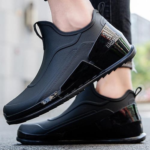 Fashion Sports Rain Boots Men s Short Tube Waterproof Shoes Warm Non slip Low top Rain Boots Kitchen Rubber Shoes Fishing Shoes buy Fashion Sports
