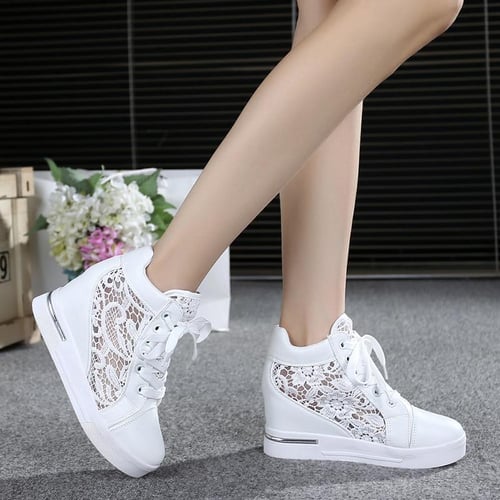 Summer Women Lace Casual Shoes Woman Breathable Mesh Sneakers