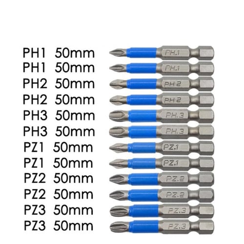 Screwdriver Bit PH1 PH2 PH3 PZ1 PZ2 PZ3 Set 1 4inch 50mm buy