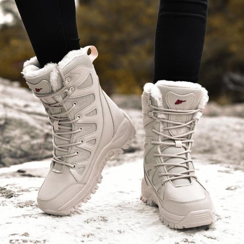 Military Boots Men s Winter Thickened Combat Boots Men s High Top Snow Boots Non Slip Couple Mountaineering Boots Plush Warm Large Men s Boots buy