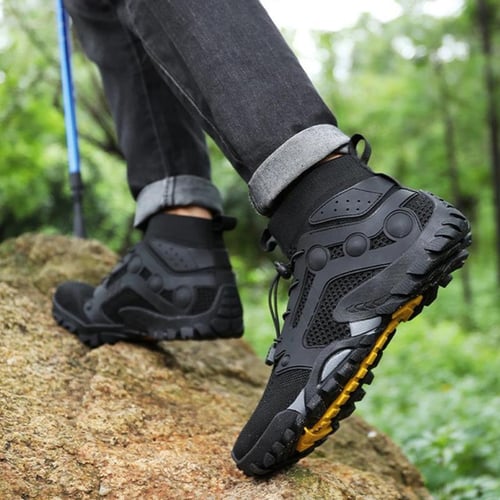 Men Slip On Ankle Booties Mesh Running Sneakers High Top Summer