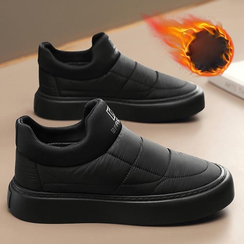 Men s Winter Fur Lined High Top Sneakers Outdoor Non Slip Warm