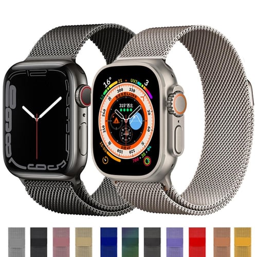 Milanese Loop Strap For Apple watch Band 44mm 40mm 45mm 41mm 49mm