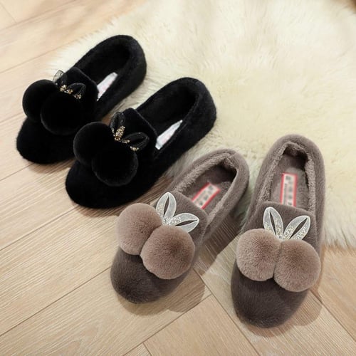 Winter Fleece Inside Loafer Shoes for Women Comfortable Outdoor