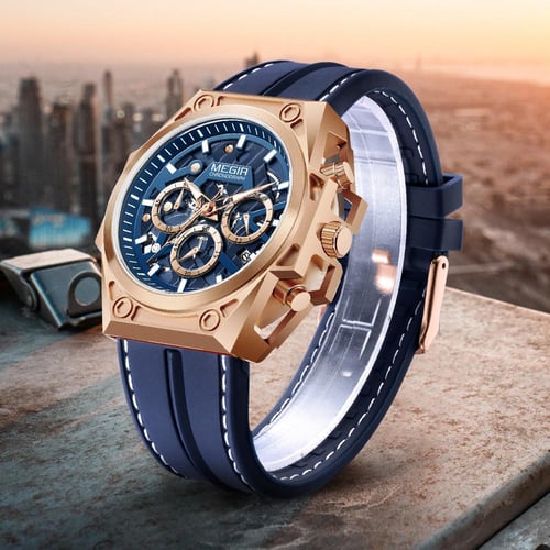 Megir store gold watch