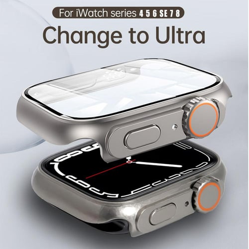 Glass Case for Apple Watch 44mm 45mm Appearance Upgrade For iwatch