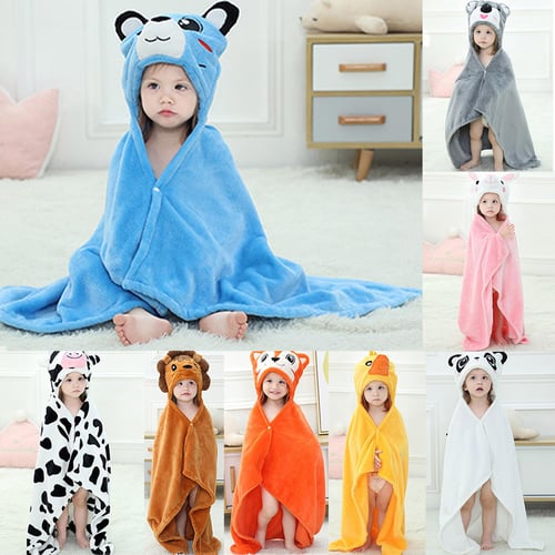 Toddler Baby Boys Girls Cute Cartoon Plush Receiving Blanket Cloak