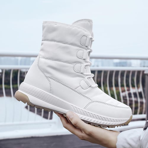 MCTIN Women Black Ankle Boots Light Winter Shoes Female Snow Boots Platform Keep Warm Ankle Boots with Thick Fur Non slip buy MCTIN Women Black