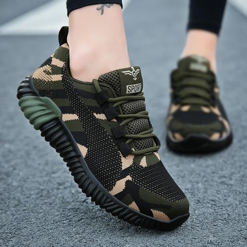 Camouflage top tennis shoes