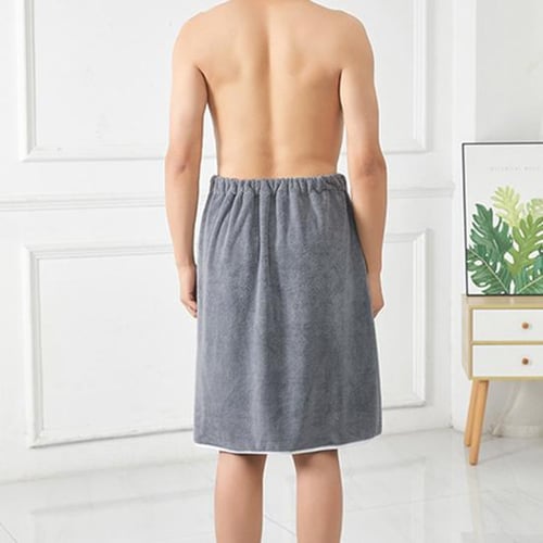 Men Bath Towel Absorbent Quick Dry Bath Wrap Towel with Secure
