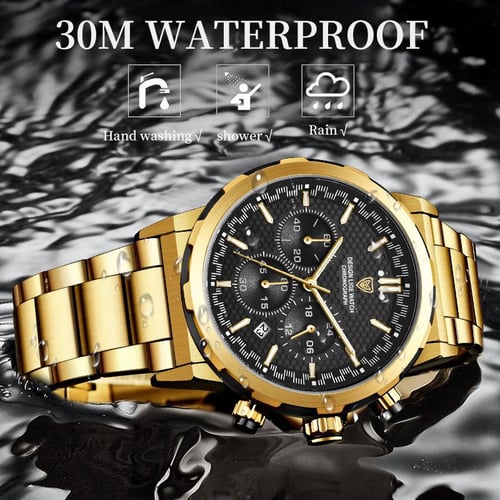 LIGE Fashion Men s Watch Leisure Business Quartz Watch All Steel